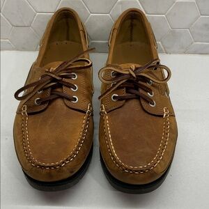 Men’s Orca Bay Cherokee Deck Shoes, brown leather, hand stitched EU 39 US 10